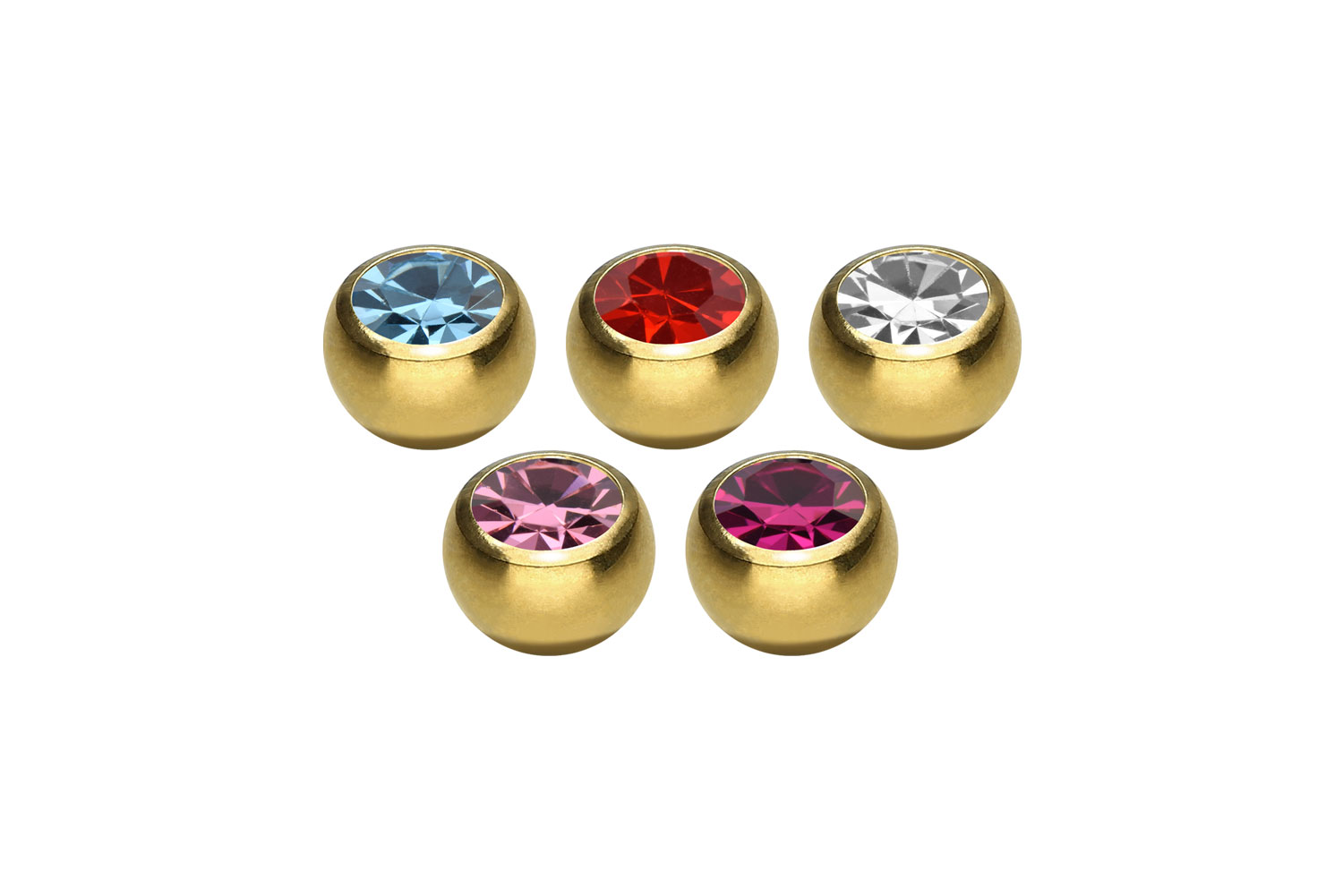 SET Chirurgenstahl Schraubkugel KRISTALL von Piercingline